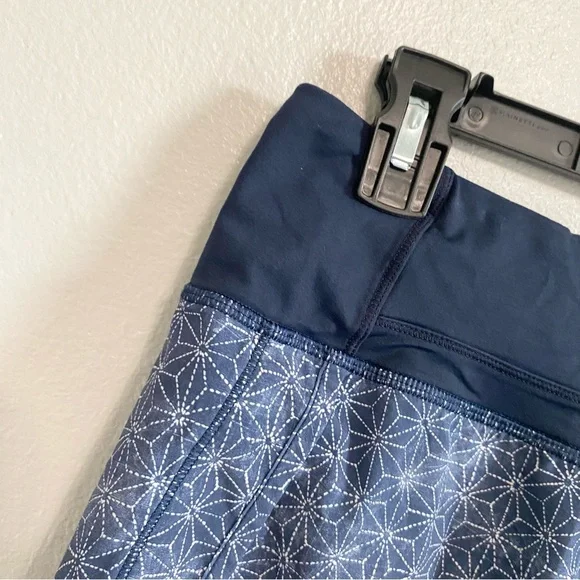 Lululemon Athletica Run Times Navy Printed Mid Rise Lined Athletic Shorts Size 4 - Picture 4 of 9